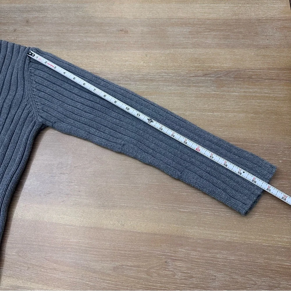 Lauren Ralph Lauren Gray Knit Sweater Vintage 100% Cotton Crewneck Petite Medium - Picture 7 of 7